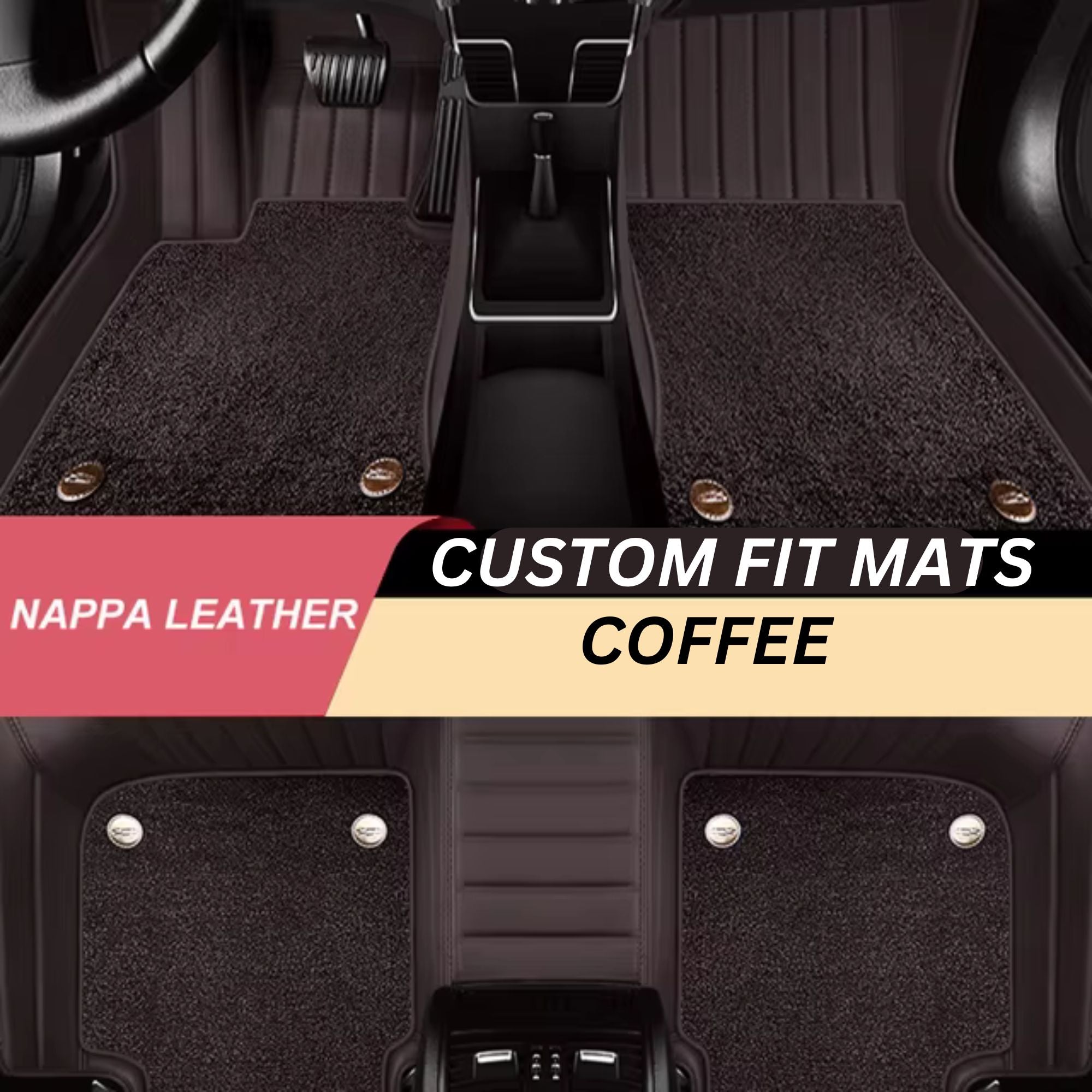 Coffee Nappa Leather Custom Fit Mats