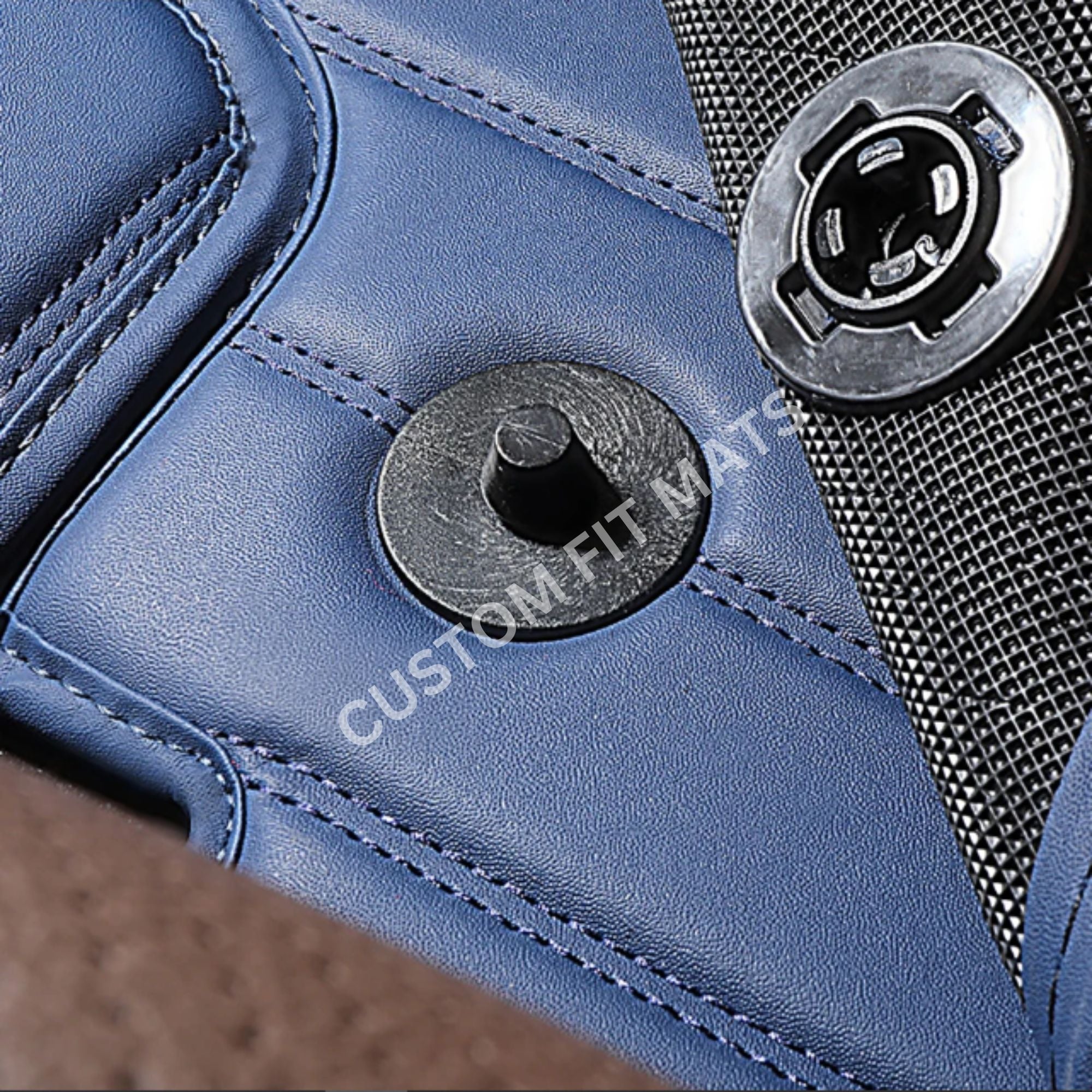 Black & Blue Nappa Leather Custom Fit Mats