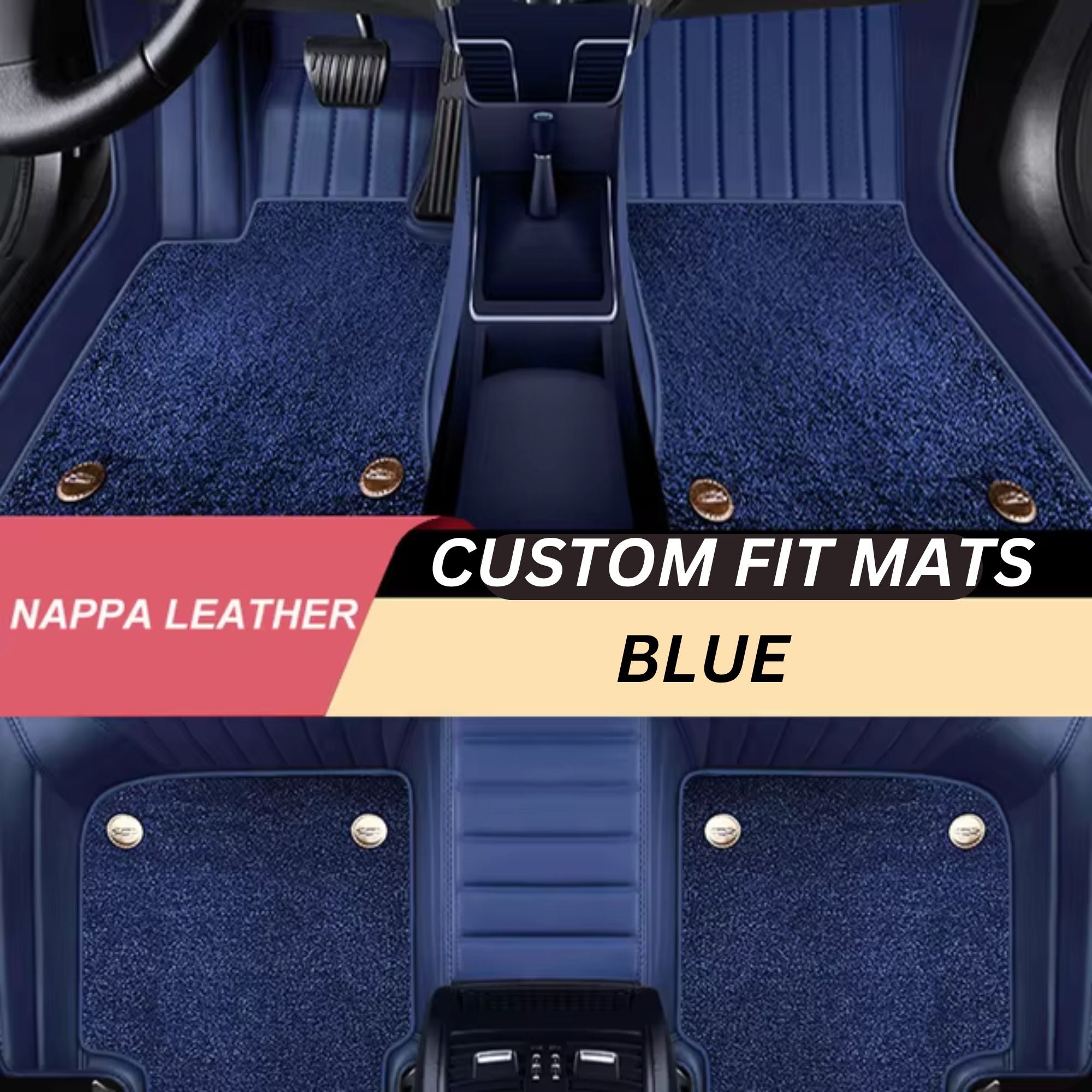 Blue Nappa Leather Custom Fit Mats