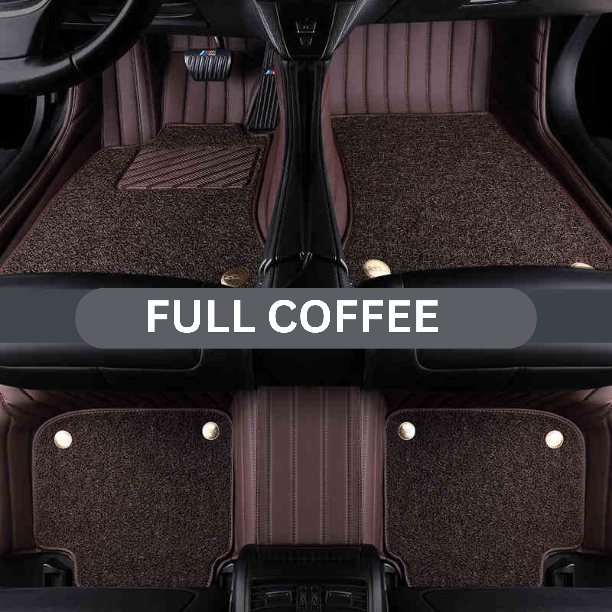 Coffee & Coffee Nappa Leather Custom Fit Mats