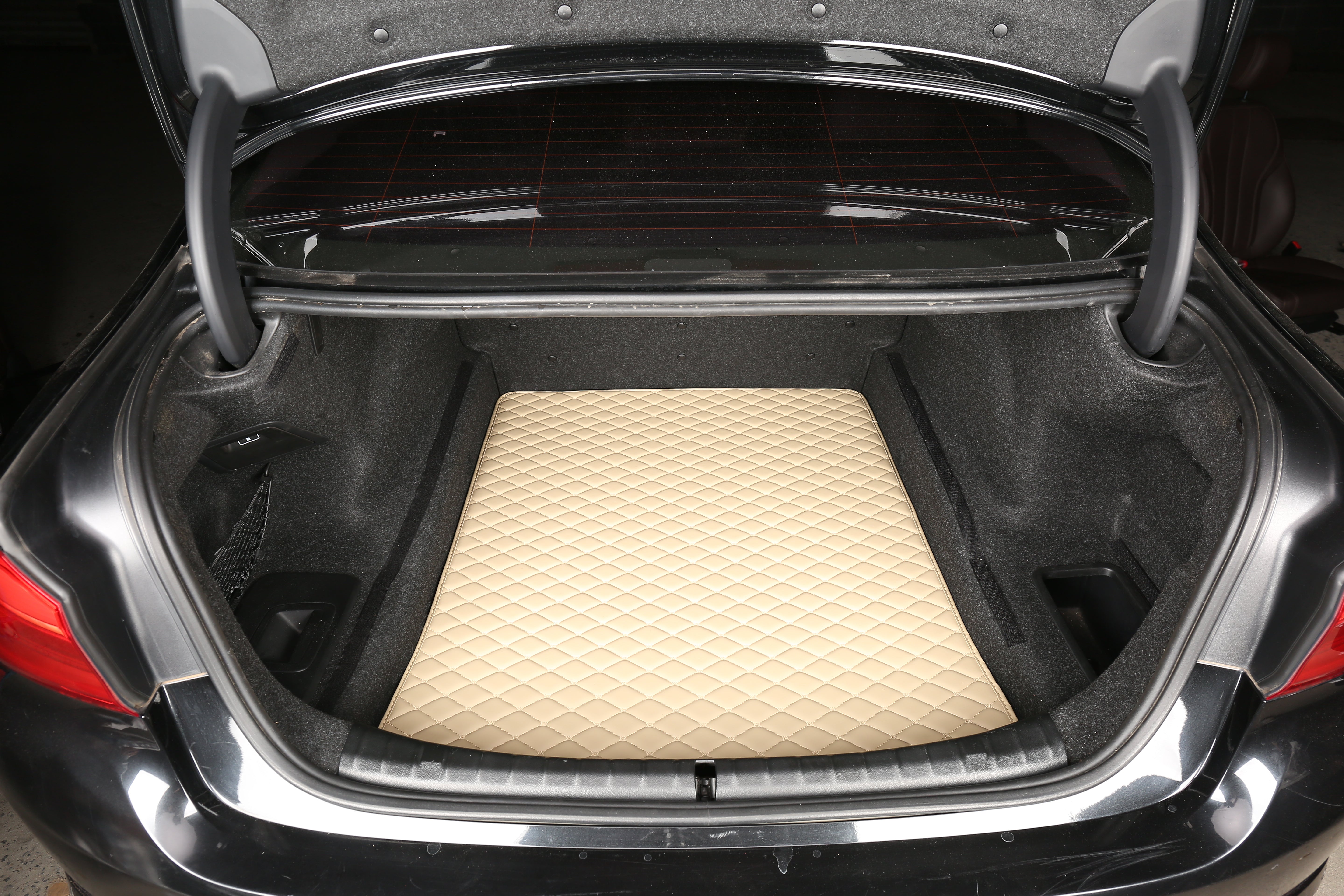 Beige Leather and Beige Stitching Custom Fit Floor Mats