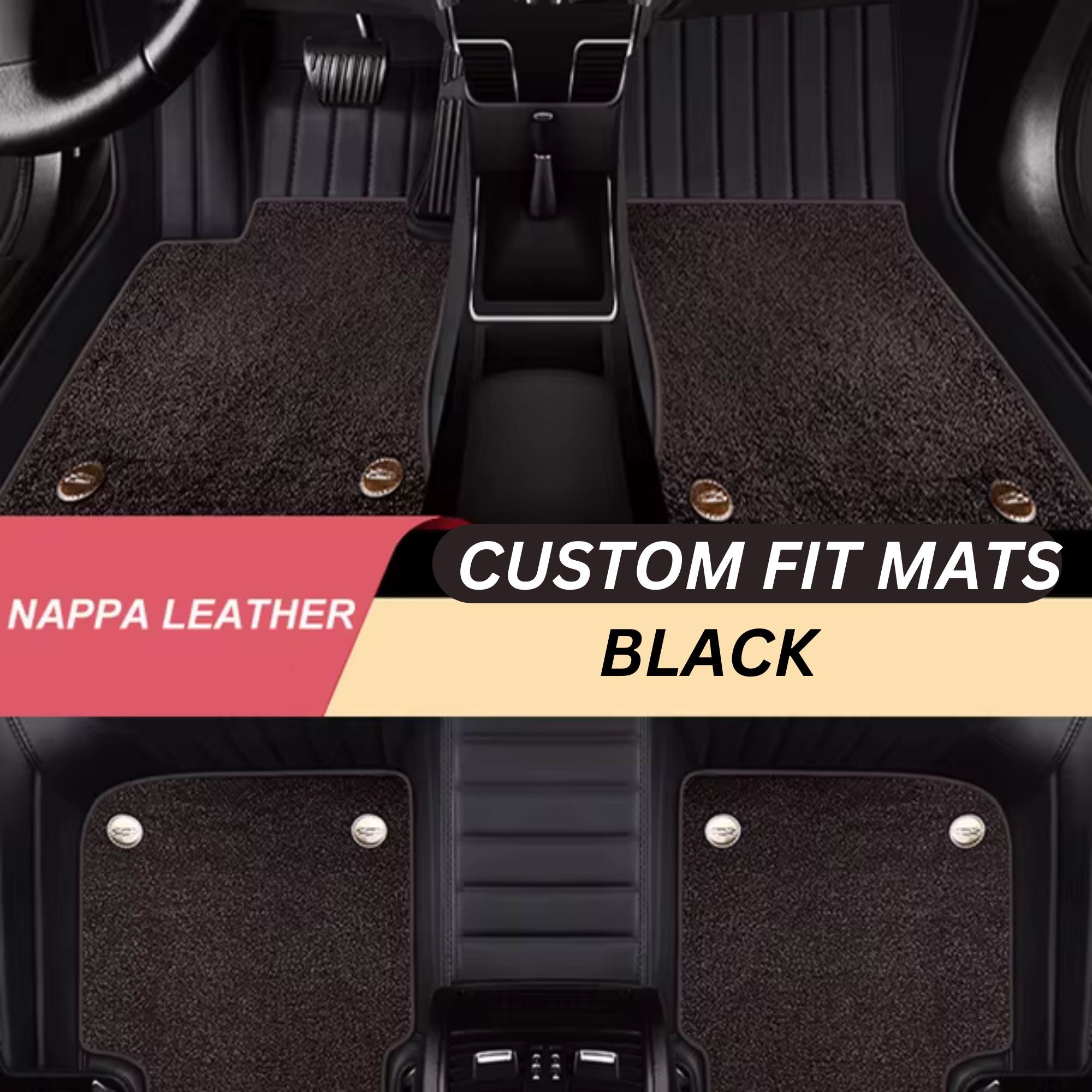 Black Nappa Leather Custom Fit Mats