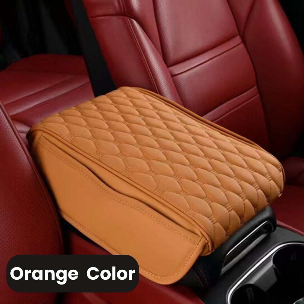 Orange Leather and White Stitching Custom Fit Floor Mats