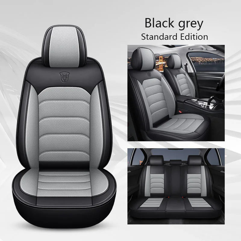 Black & Grey Leather Universal Seat Covers