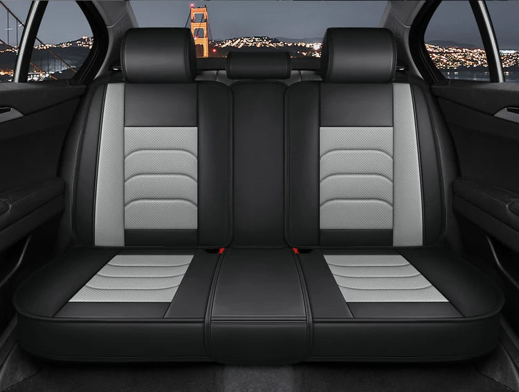 Black & Grey Leather Universal Seat Covers