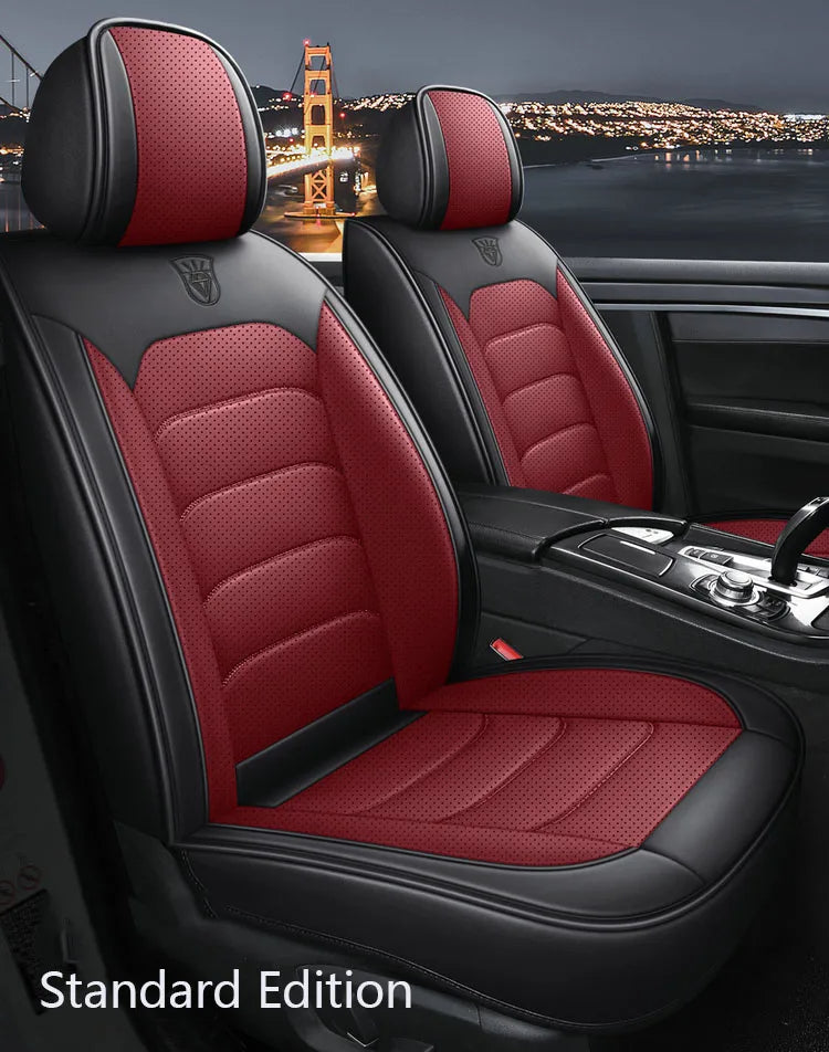 Black & Red Leather Universal Seat Covers