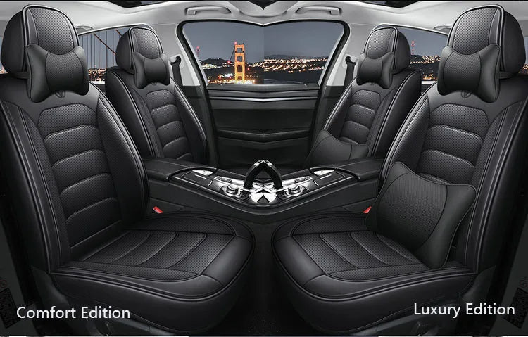 Full Black Leather Universal Seat Covers