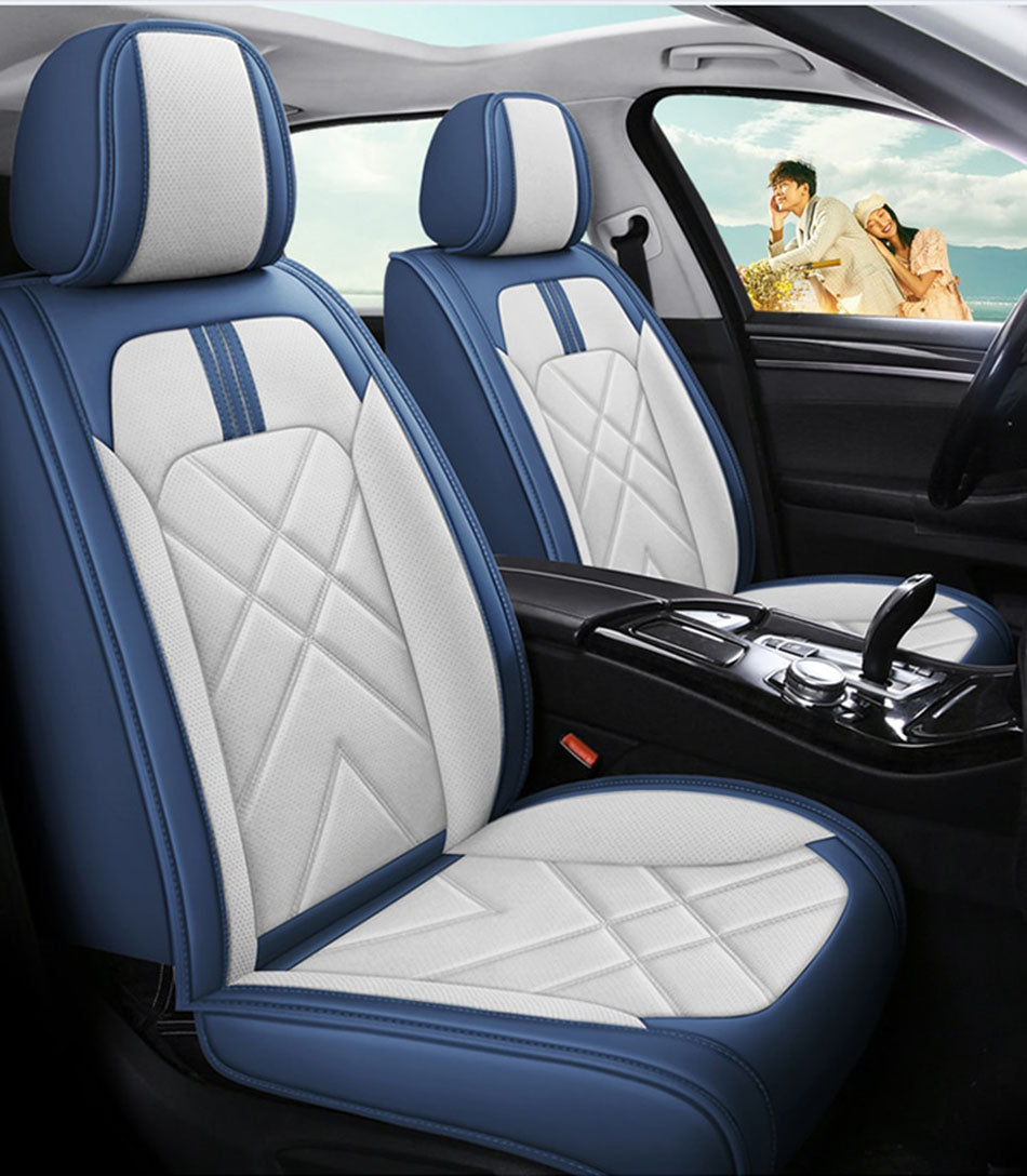 White & Blue Universal Seat Covers