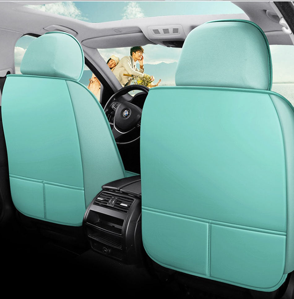 White & Light Green Universal Seat Covers